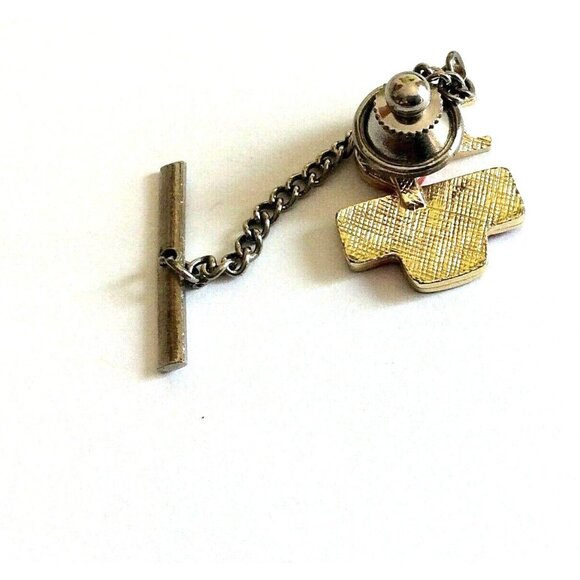 I Heart SAFEWAY Employee Enamel Tie Tack & Chain Lapel Pin Grocery Stores - Picture 2 of 3